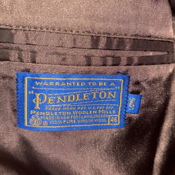 Pendleton Camel 100% Pure Virgin Wool Blazer Jacket Mens Suit Sports Coat 46 L - Picture 3 of 7